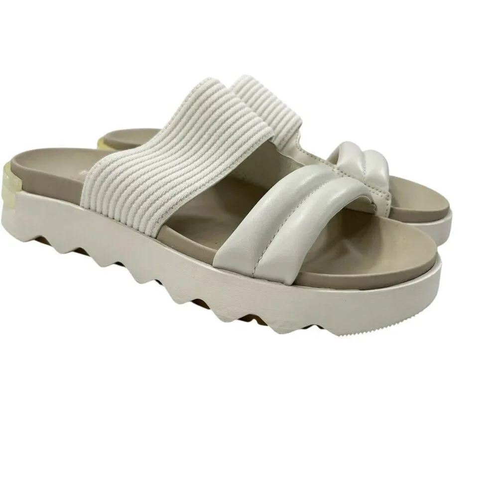 Sorel Vibe Slide Chunky Sandals in Sea Salt Size 8.5